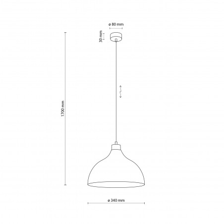 Lampa wisząca z drewnem Cap 34cm miętowa TK Lighting
