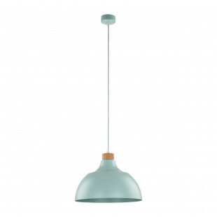 Lampa wisząca z drewnem Cap 34cm miętowa TK Lighting