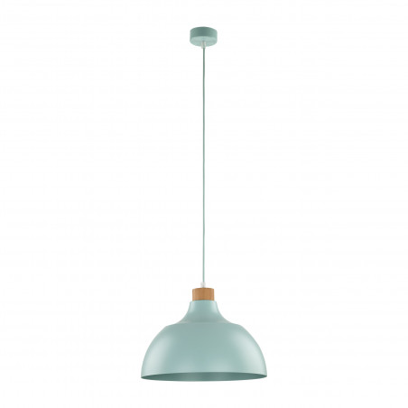 Lampa wisząca z drewnem Cap 34cm miętowa TK Lighting