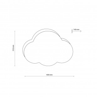 Plafon dziecięcy chmurka Cloud 43cm błękitny TK Lighting