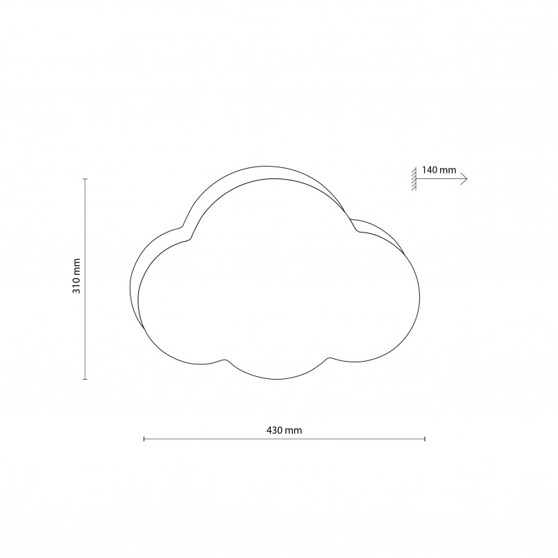 Plafon dziecięcy chmurka Cloud 43cm lniany TK Lighting