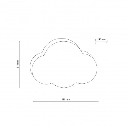 Plafon dziecięcy chmurka Cloud 43cm lniany TK Lighting