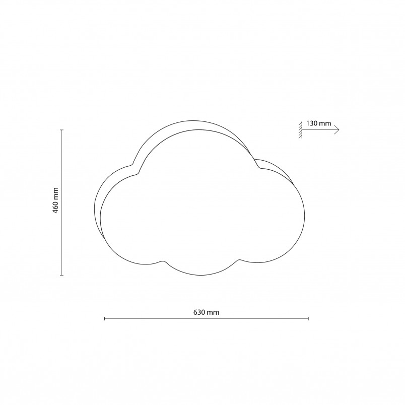 Plafon dziecięcy chmurka Cloud 63cm błękitny TK Lighting