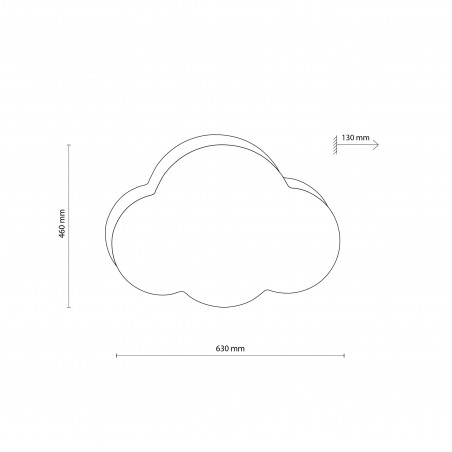 Plafon dziecięcy chmurka Cloud 63cm błękitny TK Lighting