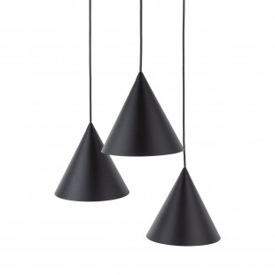 Lampa wisząca stożek 3 punktowa Cono Black 42cm czarna TK Lighting