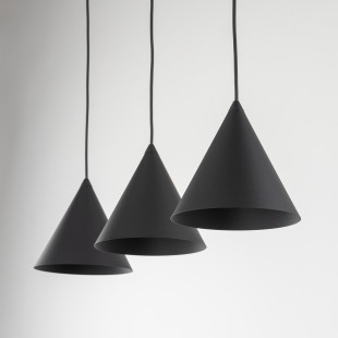 Lampa wisząca stożek 3 punktowa na listwie Cono Black 86cm czarna TK Lighting