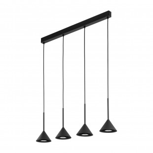 Lampa wisząca stożek 4 punktowa na listwie Cono Black 75cm czarna TK Lighting