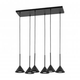 Lampa wisząca stożek 6 punktowa na listwie Cono Black 62cm czarna TK Lighting