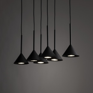 Lampa wisząca stożek 6 punktowa na listwie Cono Black 62cm czarna TK Lighting