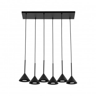 Lampa wisząca stożek 6 punktowa na listwie Cono Black 62cm czarna TK Lighting