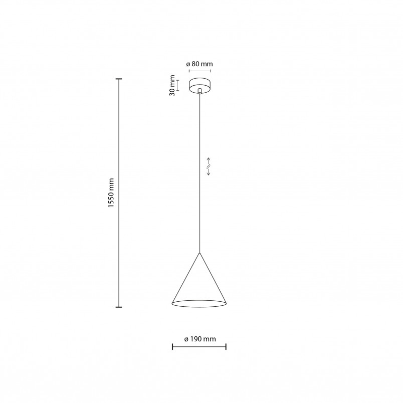 Lampa wisząca stożek Cono Mint 19cm miętowa TK Lighting