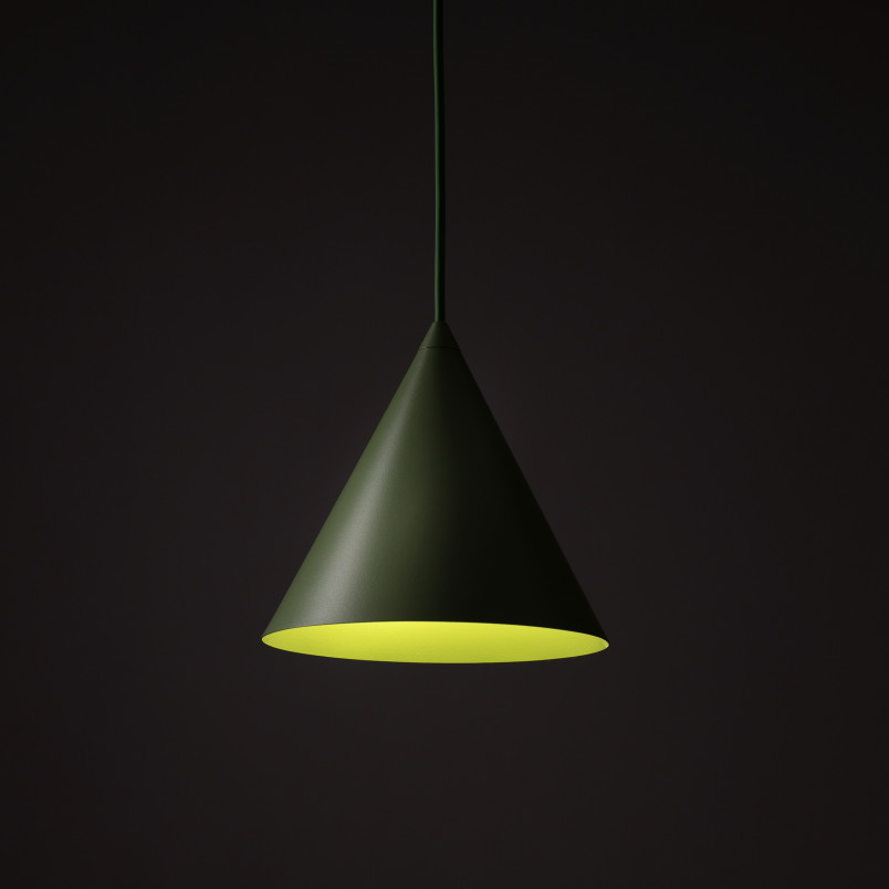 Lampa wisząca stożek Cono Peapod 19cm zielona TK Lighting