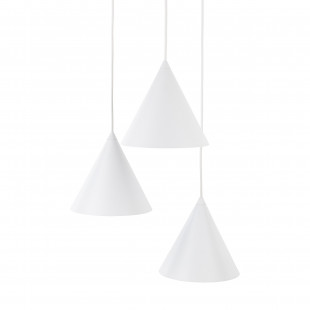 Lampa wisząca stożek 3 punktowa Cono White III 42cm biała TK Lighting