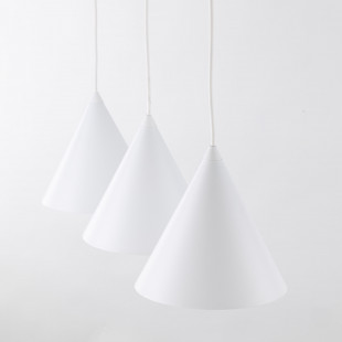 Lampa wisząca stożek 3 punktowa na listwie Cono White III 86cm biała TK Lighting
