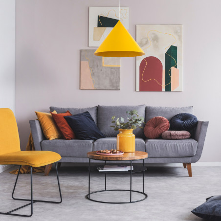 Lampa wisząca stożek Cono Yellow 50cm żółta TK Lighting
