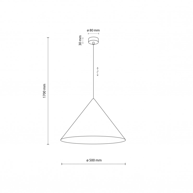Lampa wisząca stożek Cono Yellow 50cm żółta TK Lighting