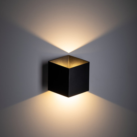 Kinkiet ogrodowy góra-dół Cube LED 3000K IP54 czarny TK Lighting