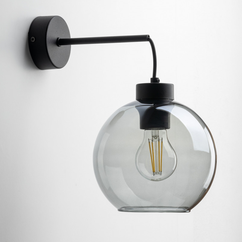 Kinkiet szklany wiszący Cubus 18cm grafitowy TK Lighting