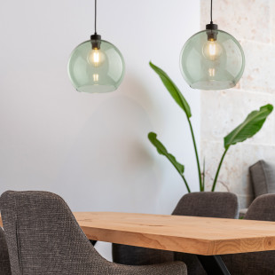 Lampa wisząca szklana kula Cubus 30cm zielona TK Lighting