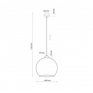 Lampa wisząca szklana kula Cubus 30cm zielona TK Lighting