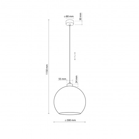 Lampa wisząca szklana kula Cubus 30cm zielona TK Lighting
