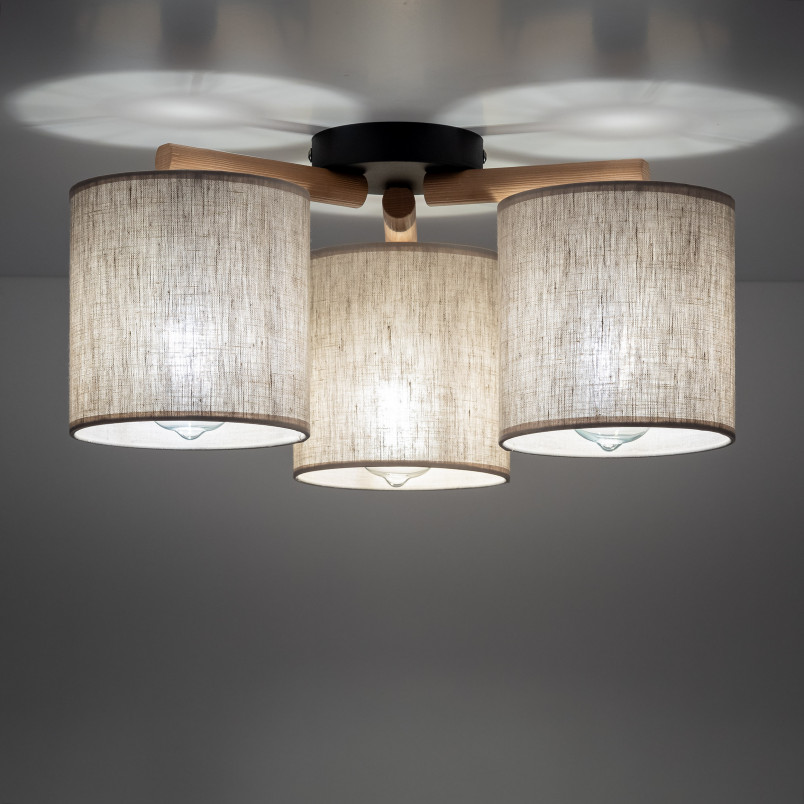 Lampa sufitowa 3 punktowa Deva len TK Lighting