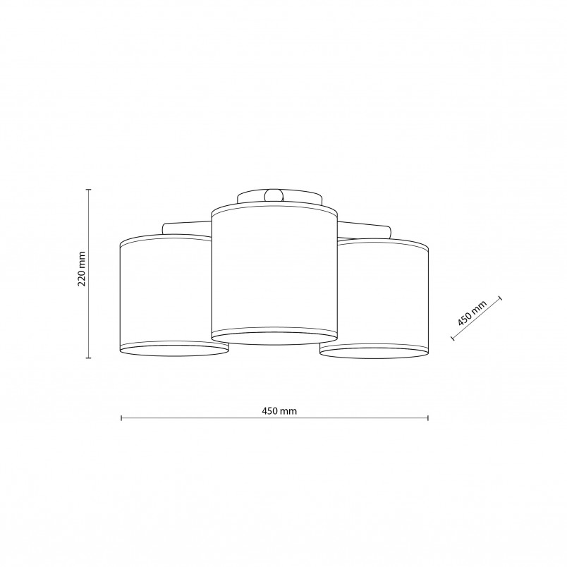Lampa sufitowa 3 punktowa Deva len TK Lighting