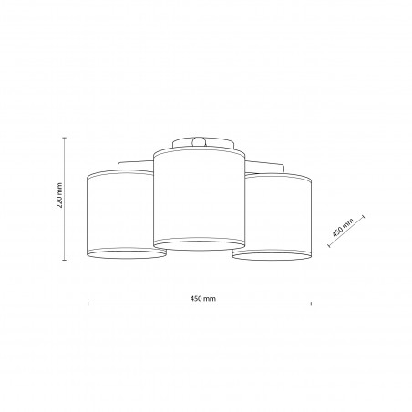 Lampa sufitowa 3 punktowa Deva len TK Lighting