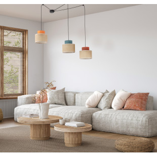 Lampa wisząca boho 3 punktowa pająk Duo 400cm juta / multikolor TK Lighting