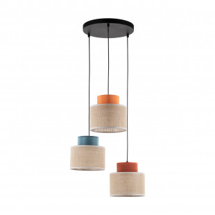 Lampa wisząca boho 3 punktowa Duo 35cm juta / multikolor TK Lighting