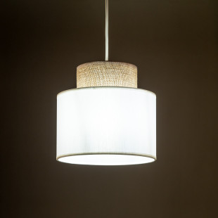Lampa wisząca boho Duo 20cm juta / biały TK Lighting