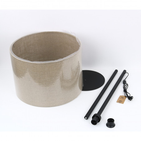 Lampa podłogowa z abażurem Earth 50cm juta / czarny TK Lighting