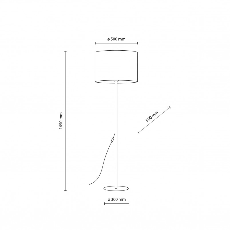 Lampa podłogowa z abażurem Earth 50cm brązowy / czarny TK Lighting