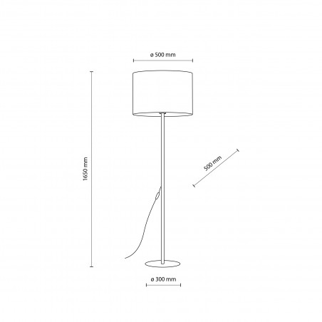 Lampa podłogowa z abażurem Earth 50cm brązowy / czarny TK Lighting