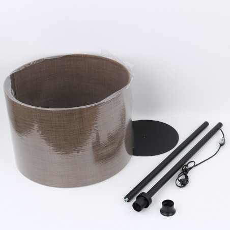 Lampa podłogowa z abażurem Earth 50cm brązowy / czarny TK Lighting