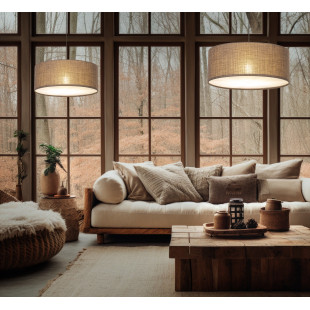 Lampa wisząca z abażurem Earth 50cm brązowa TK Lighting