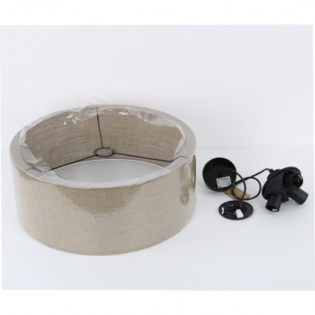 Lampa wisząca z abażurem Earth 50cm juta TK Lighting