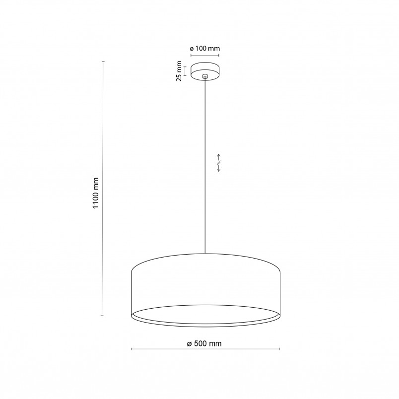 Lampa wisząca z abażurem Earth 50cm brązowa TK Lighting