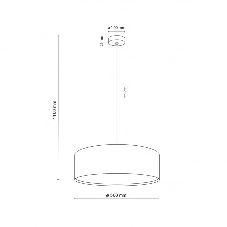 Lampa wisząca z abażurem Earth 50cm brązowa TK Lighting