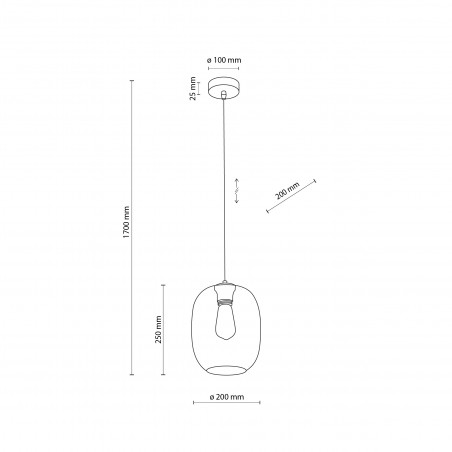 Lampa wisząca szklana Elio 20cm przeźroczysta TK Lighting