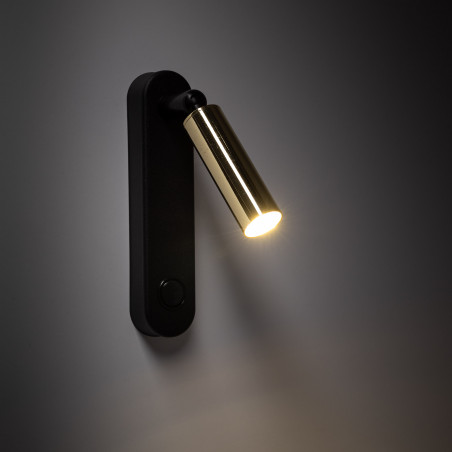 Kinkiet z włącznikiem Enzo Long czarno-złoty TK Lighting