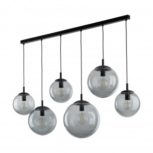 Lampa wisząca 6 szklanych kul na listwie Esme 130cm grafitowa TK Lighting
