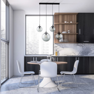 Lampa wisząca 4 szklane kule na listwie Esme 87cm grafitowa TK Lighting