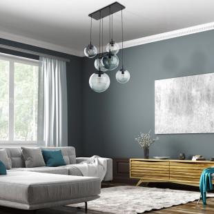 Lampa wisząca szklane kule na listwie Esme VI 77cm grafitowa TK Lighting