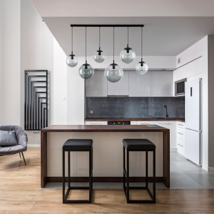 Lampa wisząca 6 szklanych kul na listwie Esme 130cm grafitowa TK Lighting