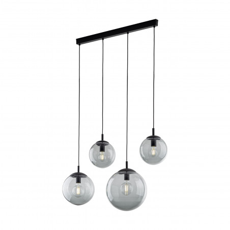 Lampa wisząca 4 szklane kule na listwie Esme 87cm grafitowa TK Lighting