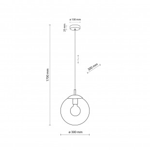 Lampa wisząca szklana kula Esme 25cm grafitowa TK Lighting