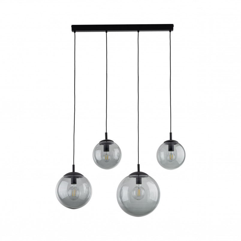 Lampa wisząca 4 szklane kule na listwie Esme 87cm grafitowa TK Lighting