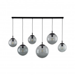 Lampa wisząca 6 szklanych kul na listwie Esme 130cm grafitowa TK Lighting
