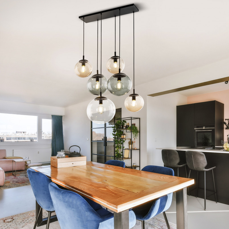 Lampa wisząca szklane kule na listwie Esme VI 77cm multikolor TK Lighting